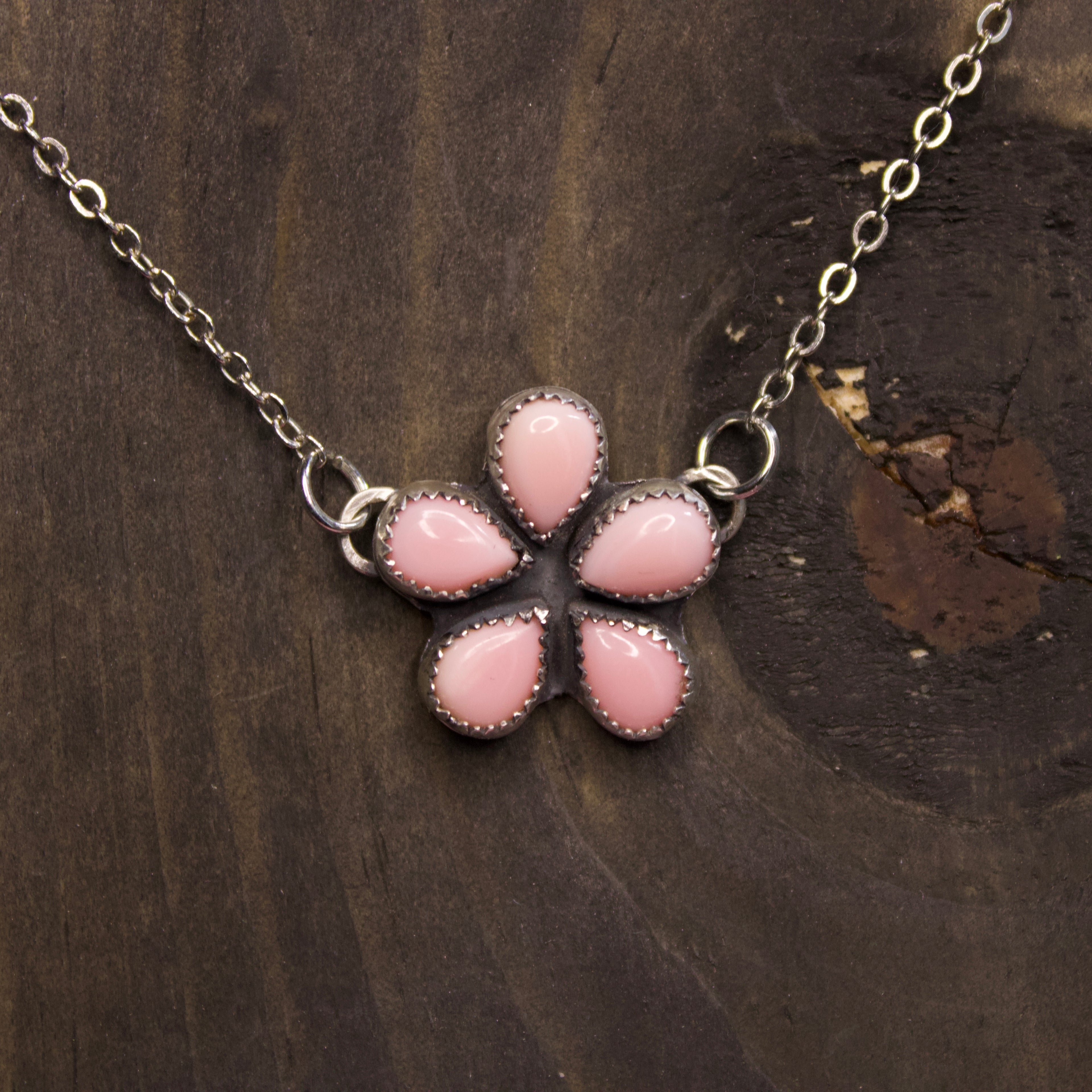 Pink Conch Flower Necklace