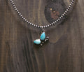 Blue Bird Turquoise Half Butterfly Pendant