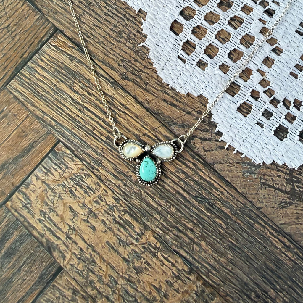 Mother of Peal & Kingman Necklace