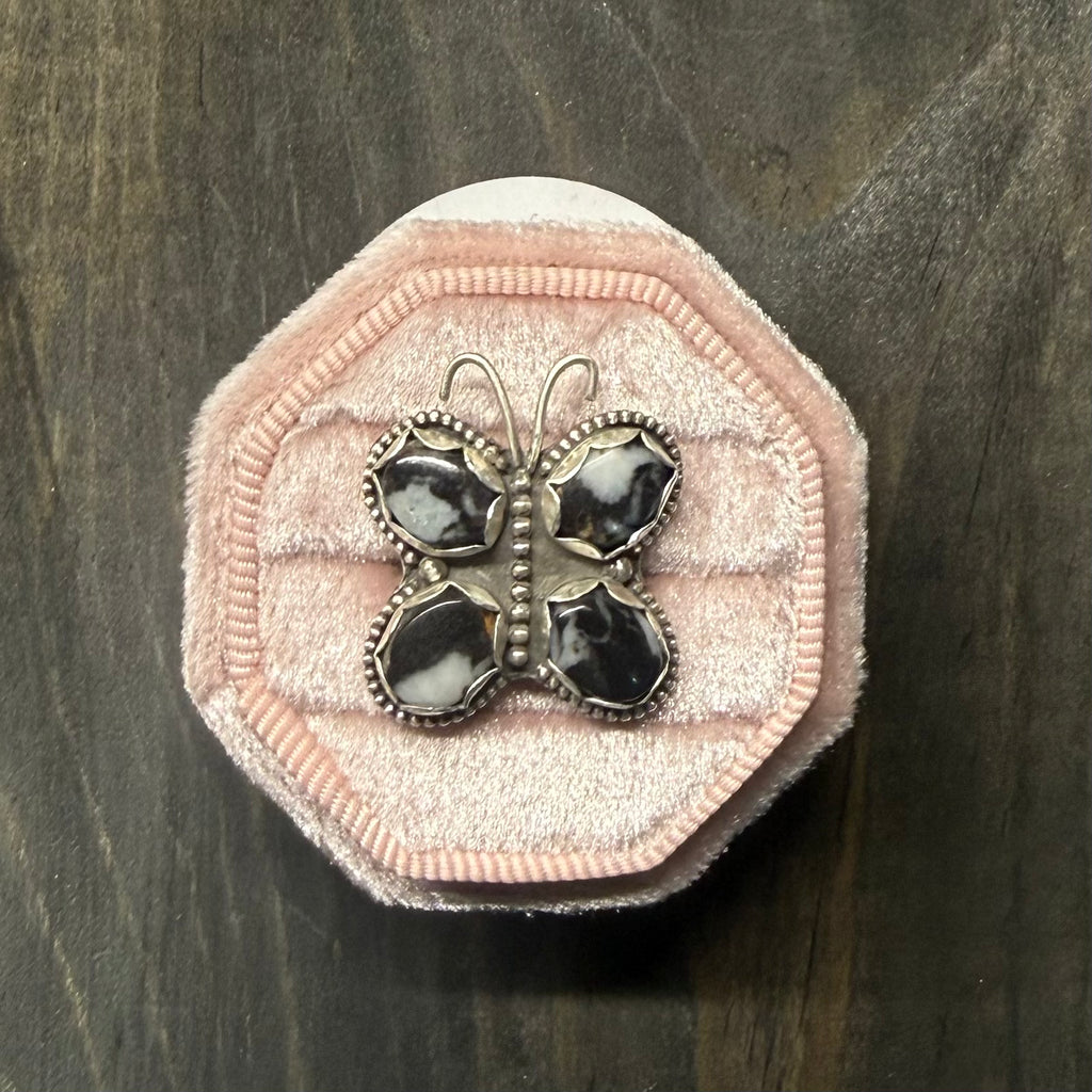 White Buffalo Butterfly Ring