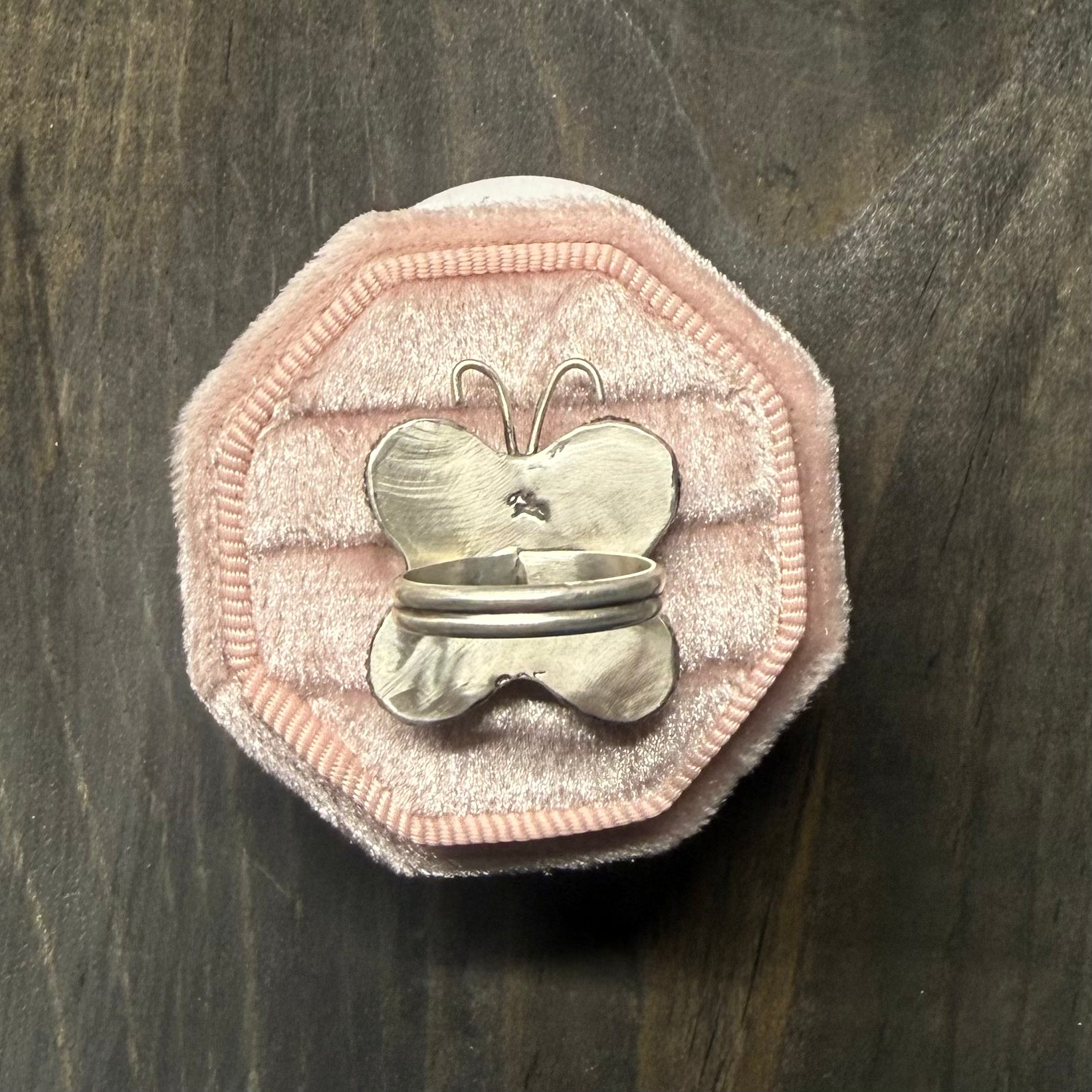 White Buffalo Butterfly Ring